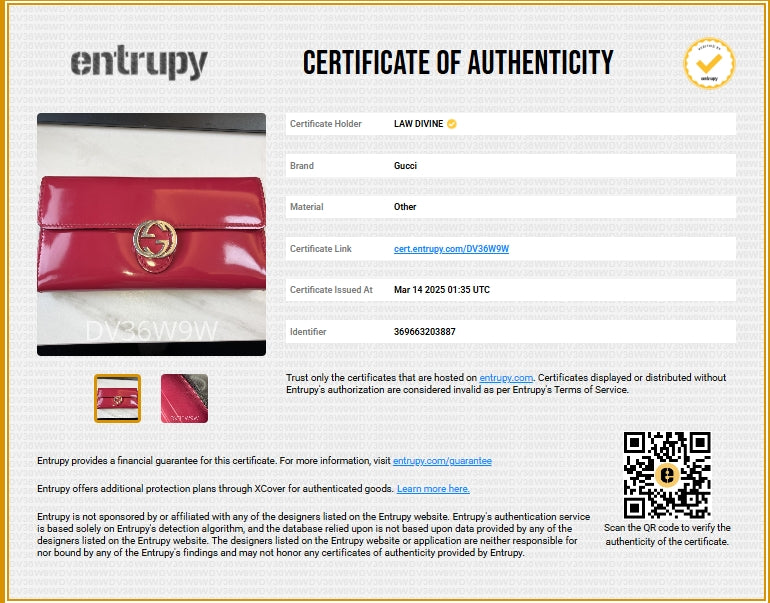 Red Interlocking G Flap Leather Wallet