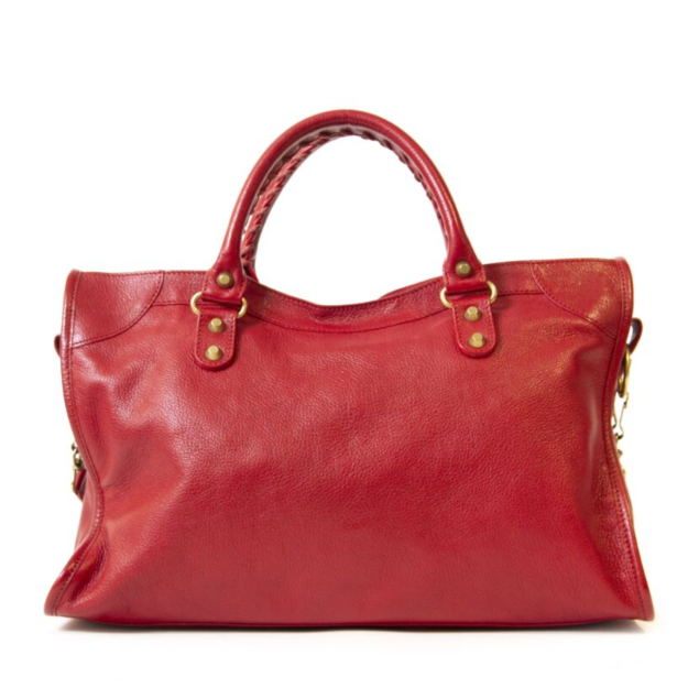 Red Leather City Bag twins