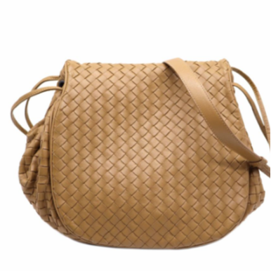 Monalisa Intrecciato Nappa Flap Hobo Bag Beige twins