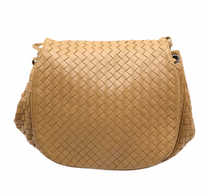 Monalisa Intrecciato Nappa Flap Hobo Bag Beige twins