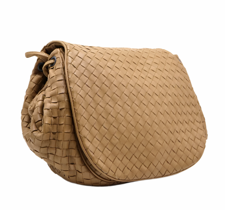 Monalisa Intrecciato Nappa Flap Hobo Bag Beige twins