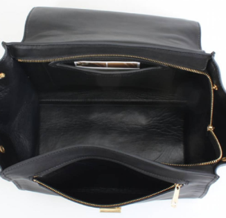 Crocodile Embossed Calfskin Suede Medium Trapeze Black Twins