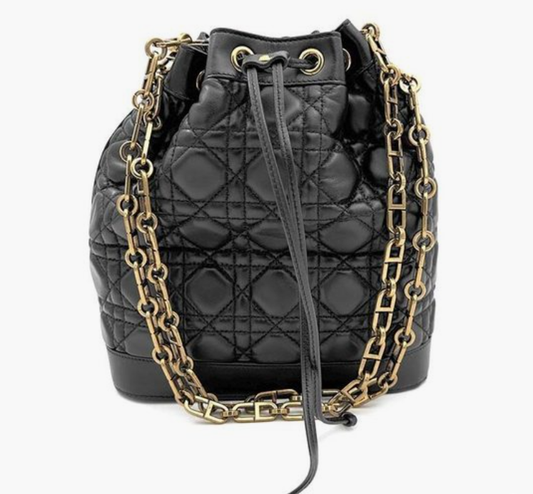 Dior Cannage Drawstring Bucket Bag twins
